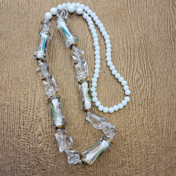 WHITE Bead Necklace Casual Boho Summer Fashion Trendy Necklace - Picture 5 of 7